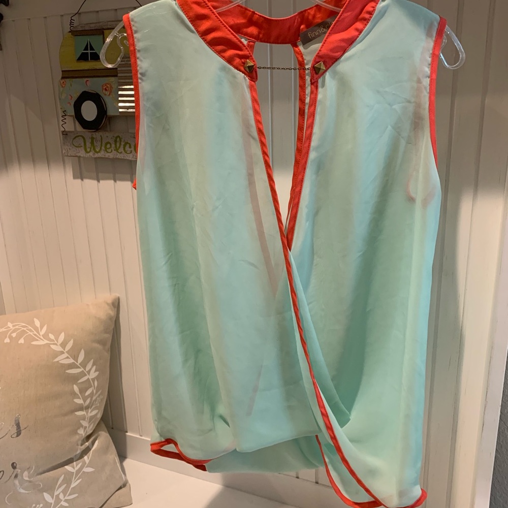 Cross over sheer blouse